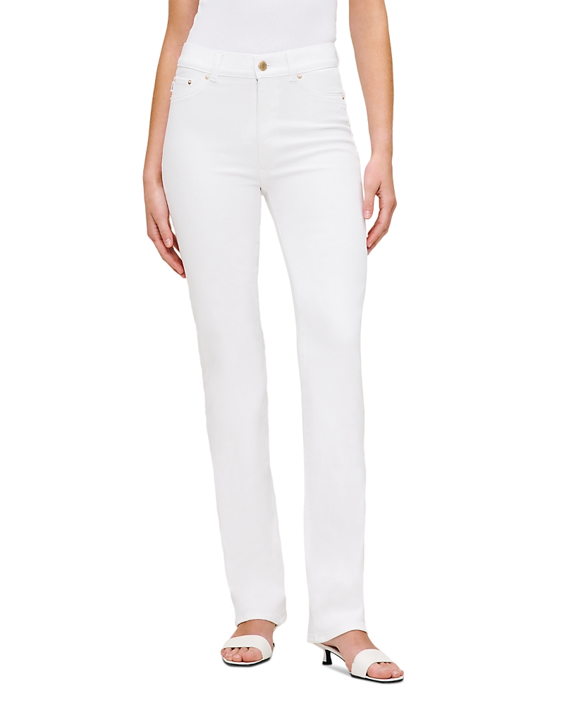 Shop Dl1961 Halle Straight High Rise Instasculpt Jeans In White