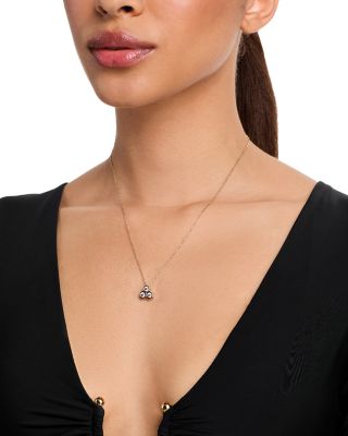 Diamond Honeycomb Bezel Pendant Necklace in 14K Yellow Gold, 0.5 tcw