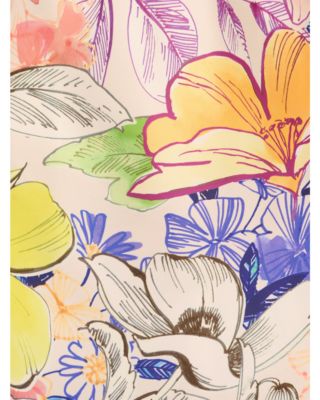 Printed Satin Halter Neck Gown