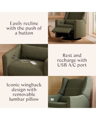 Kiwi Boucl&eacute; Electronic Recliner & Swivel Glider with USB Port