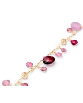 18K Yellow Gold Paradise Pink Tourmaline Single Strand Bracelet
