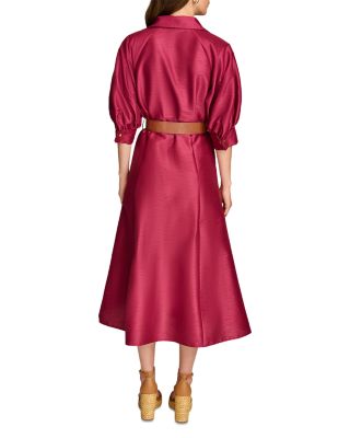 Dupioni Belted Shirt Dress