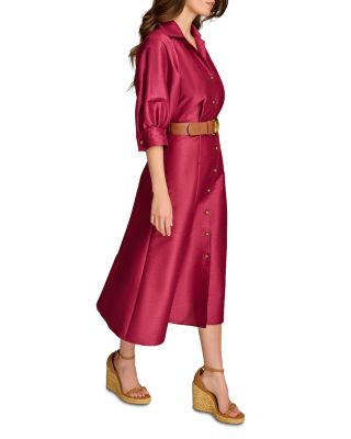 Dupioni Belted Shirt Dress