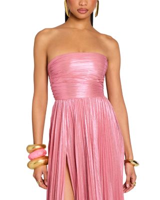 Sevyn Pleated Side Slit Maxi Dress