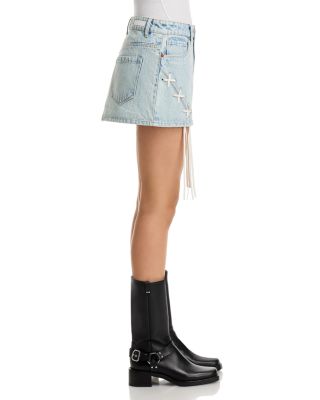 Tie Breaker Denim Mini Skirt
