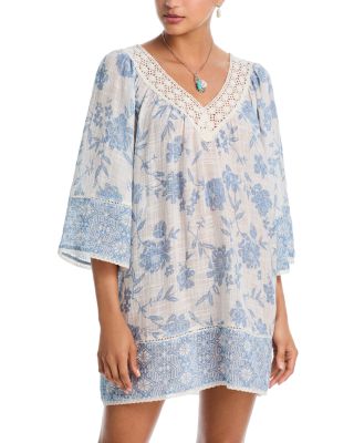 Placed Floral Print Mini Dress - Exclusive