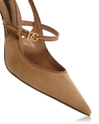 Women's Suede & Leather Slingbacks