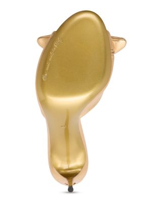 Women's Metallic Leather Bow High Heel Sandals