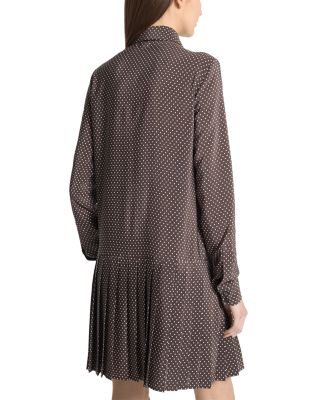 Pleated Drop Waist Bow Dress