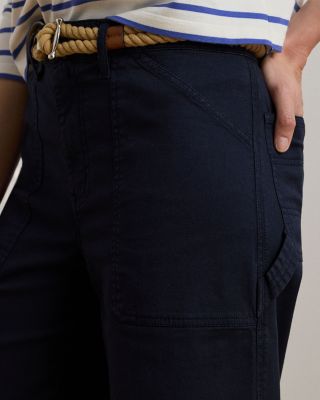 Stretch Chino Wide Leg Cropped Pants