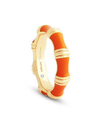 Orange Bamboo Band Ring