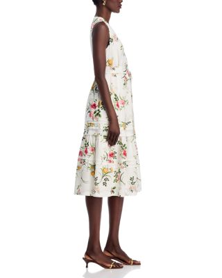 Violet Sleeveless Floral Midi Dress