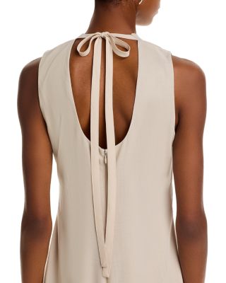 Tie Neck Tiered Midi Dress