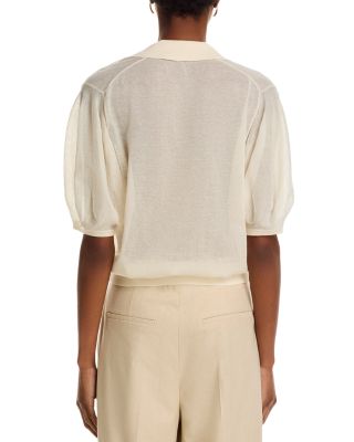 Blouson Polo in Sheer Crepe