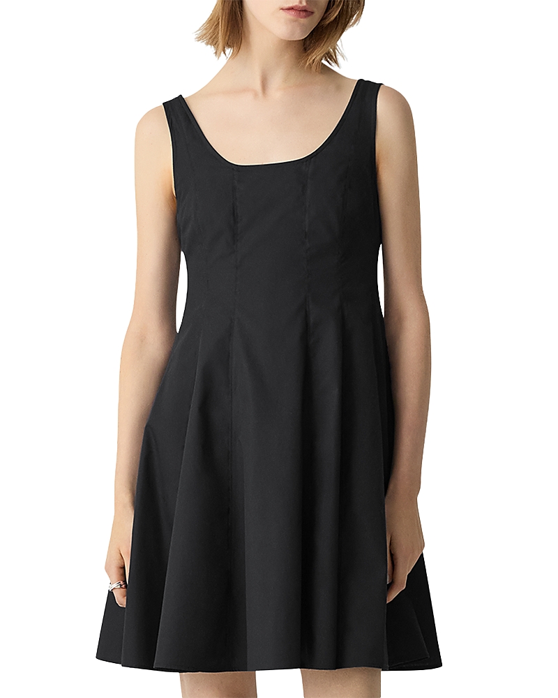 THEORY SLEEVELESS POPLIN MINI DRESS
