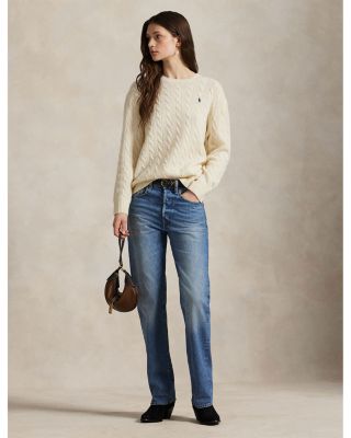 Cable Wool Cashmere Crewneck Sweater