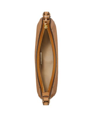 T Monogram Leather Crescent Bag