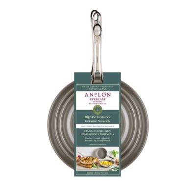 EverLast Stainless Steel Ceramic Nonstick 3 Piece Frying Pan Set