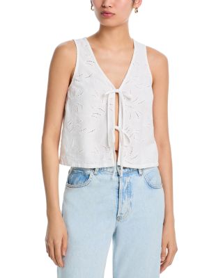 Sleeveless Tie Front Top
