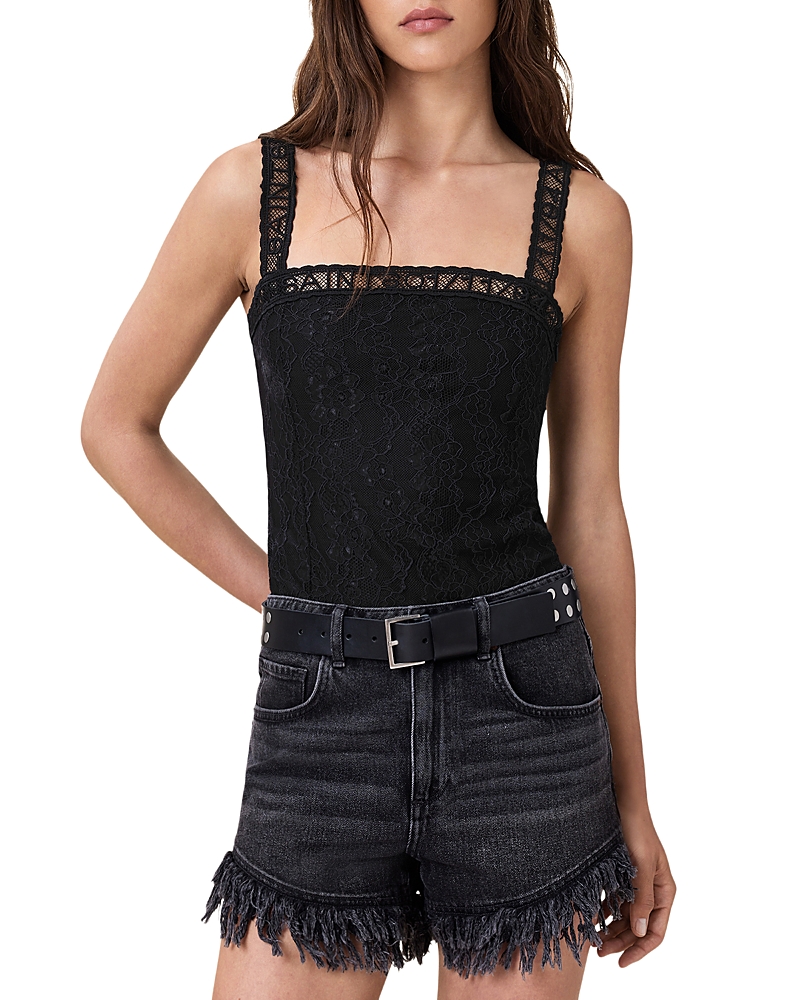 Allsaints Vera Black Lace Bodysuit