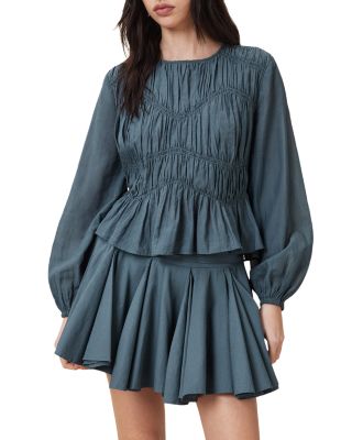 Melani Smocked Peplum Top