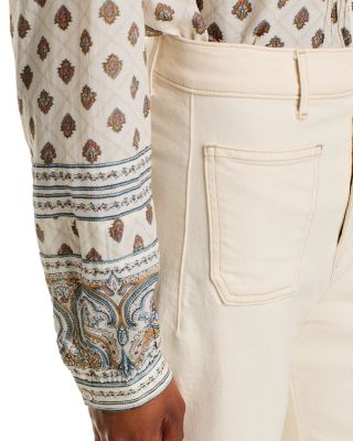 Lollie Printed Pintuck Blouse