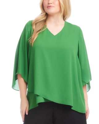 Plus Size Bracelet Sleeve Asymmetric Top