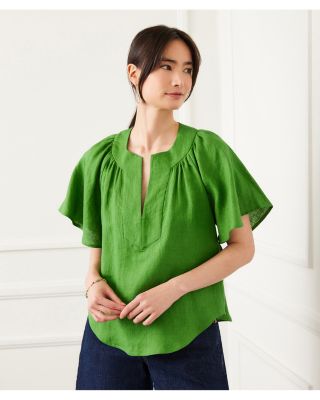 Linen Flutter Sleeve Top 