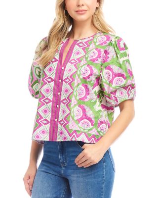 Puff Sleeve Button Front Top 