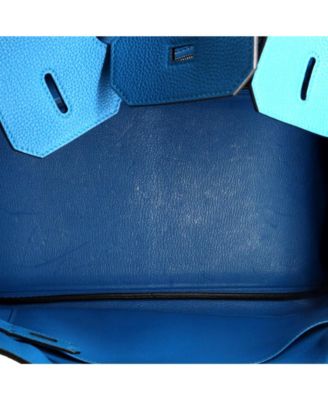Birkin 35 Handbag Blue Togo with Palladium Hardware