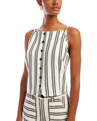 Elis Sleeveless Button Front Top 