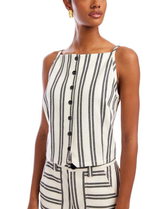 Elis Sleeveless Button Front Top