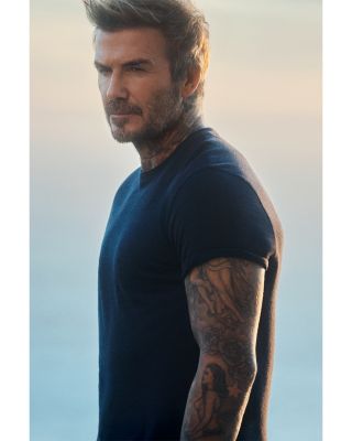 x David Beckham Taut 73 Linen Crewneck Tee