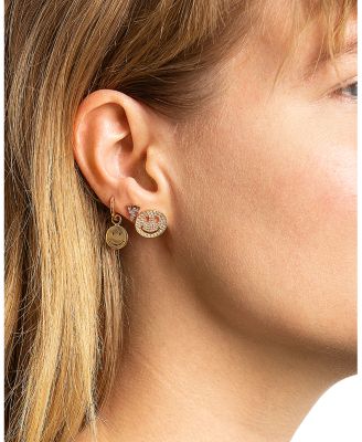 14k Yellow Gold Ruby & Diamond Pizza Slice Single Stud Earring