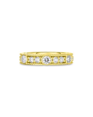 Roberto Coin - 18K Yellow Gold Cento Diamond Florentine Rope Frame Ring