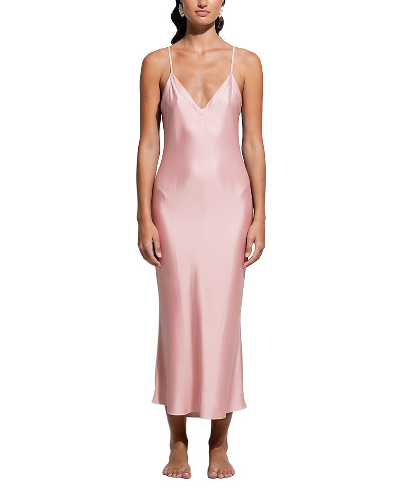 Ginia Silk Long V Neck Nite