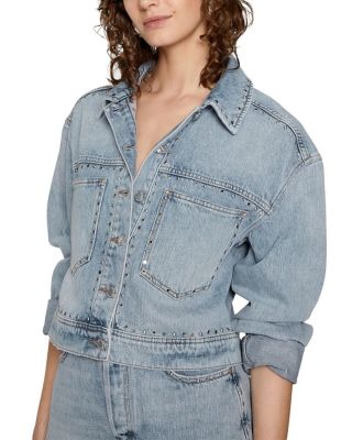 Studded Crop Trucker Jacket