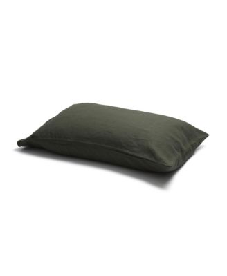 Piglet in Bed - Plain Linen Pillowcase Pair, Queen