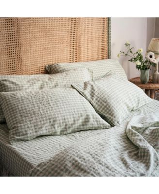  Gingham Linen Blend Euro Sham