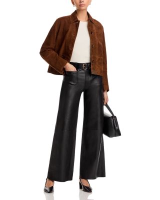 Le Slim Palazzo Modernist Pocket Leather Pants