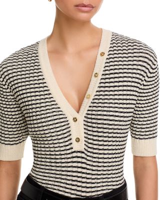 The Stripe V Neck Sweater