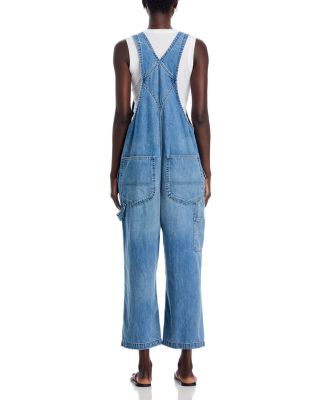 Cropped Denim Overalls