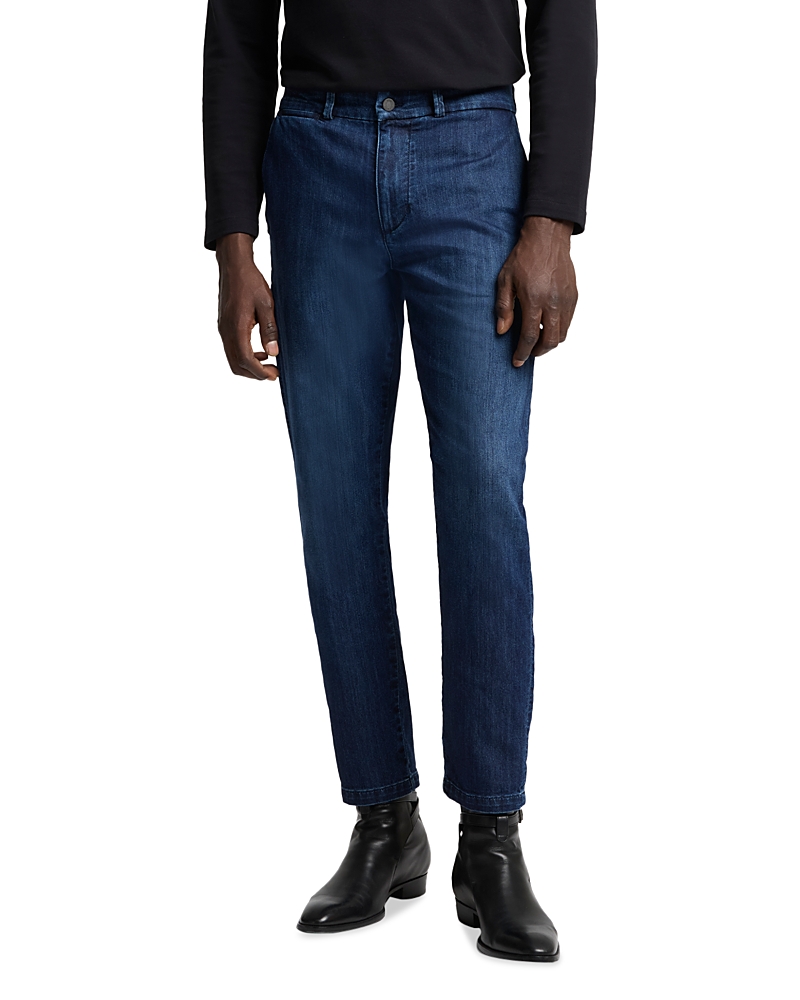 7 For All Mankind Airweft Slim Straight Fit Denim Chinos In Rialto Blue In Blue