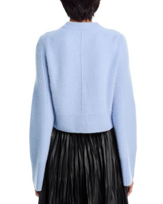 100% Cashmere Cropped Wide Sleeve Crewneck Cardigan - Exclusive