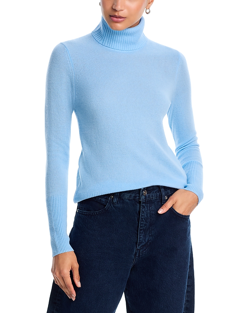 Aqua Cashmere Turtleneck Cashmere Sweater - Exclusive In Blue