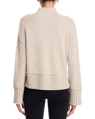 100% Cashmere Boxy Mock Neck Sweater - Exclusive