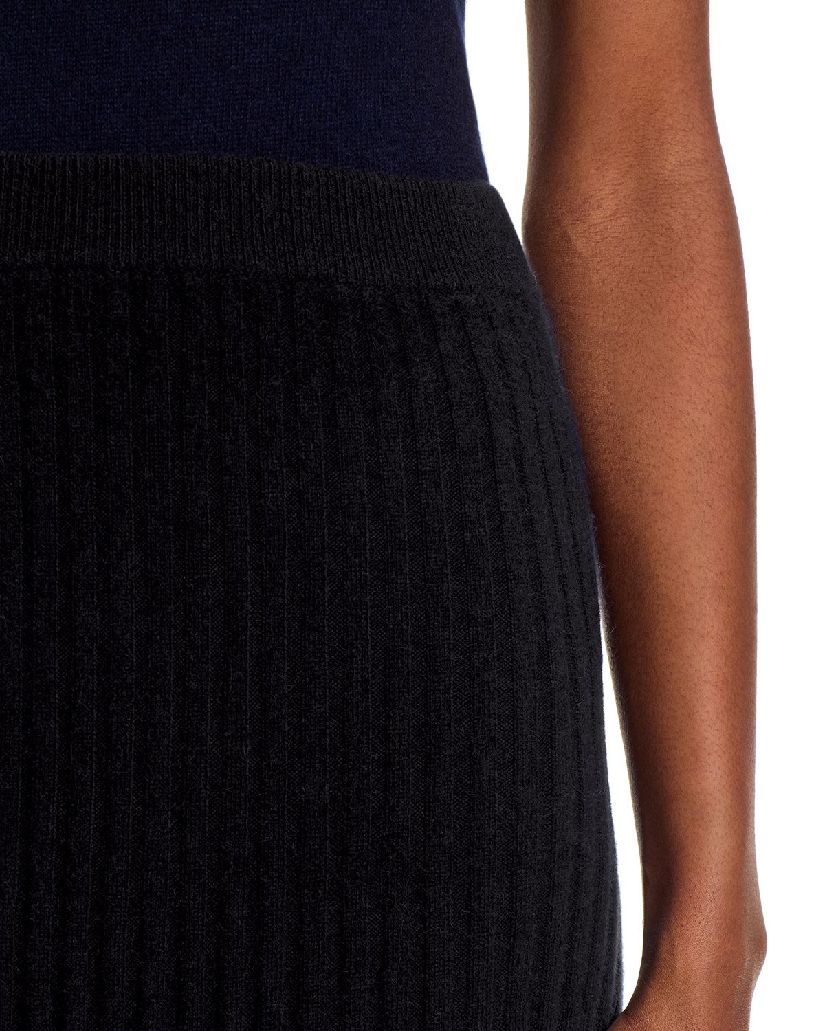 100% Cashmere Ribbed Midi Skirt - Exclusive thumbnail 4