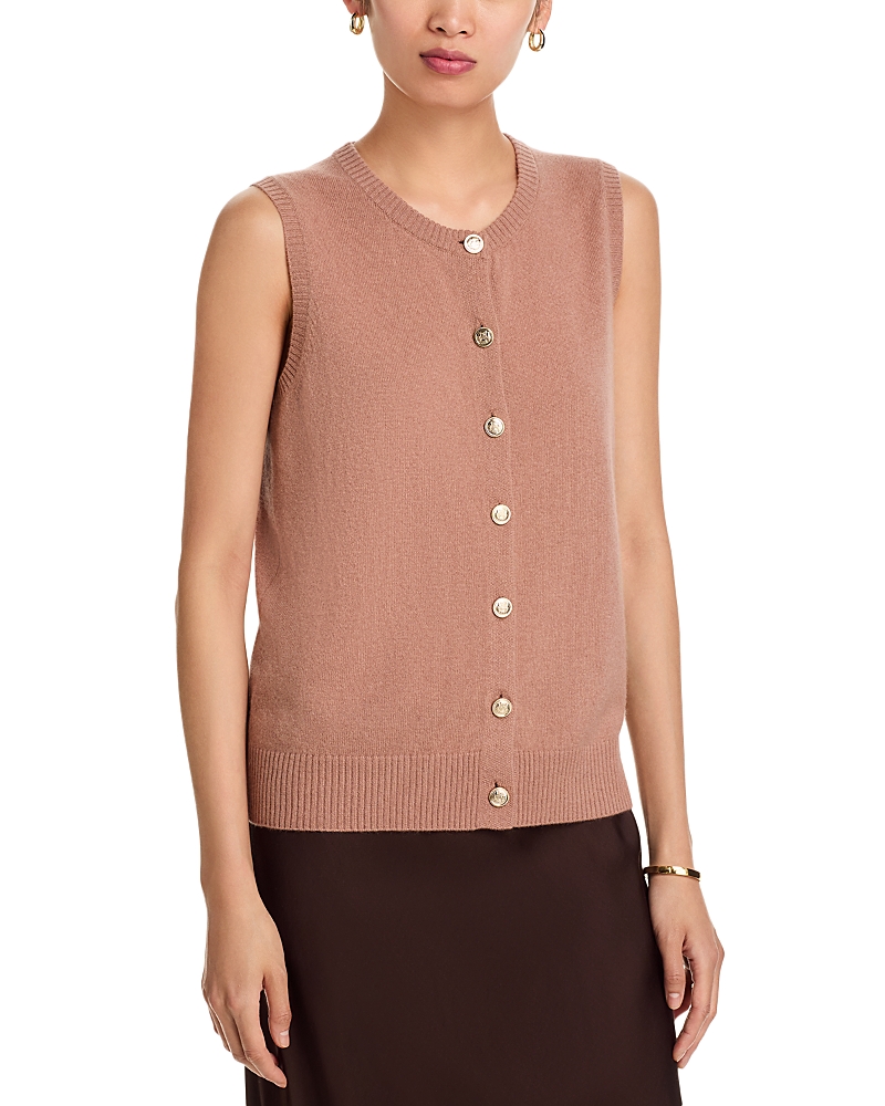 C By Bloomingdale's Cashmere Cashmere Crewneck Sweater Vest - Exclusive In Brown