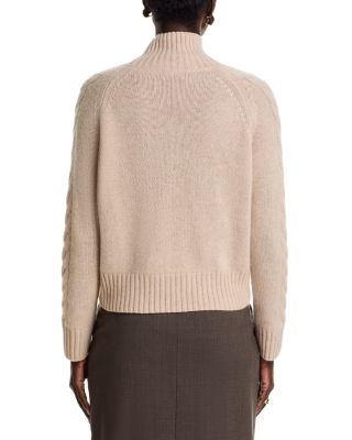 100% Cashmere Cable Mock Neck Sweater - Exclusive