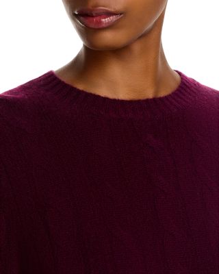 100% Cashmere Cable Knit Crewneck Sweater - Exclusive